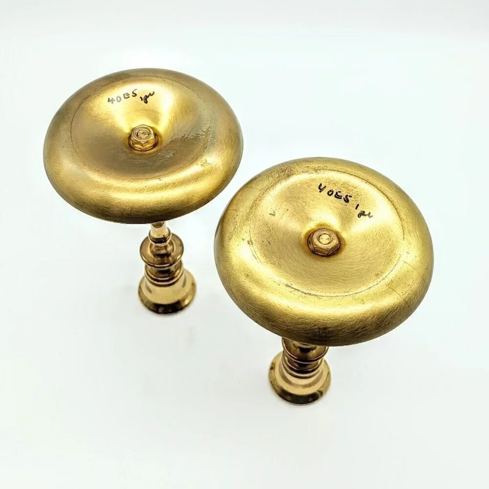 Vintage Baldwin Forged Solid Polished Brass Candlesticks